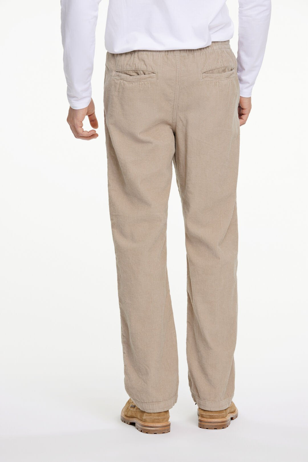 Elastic waist corduroy pants