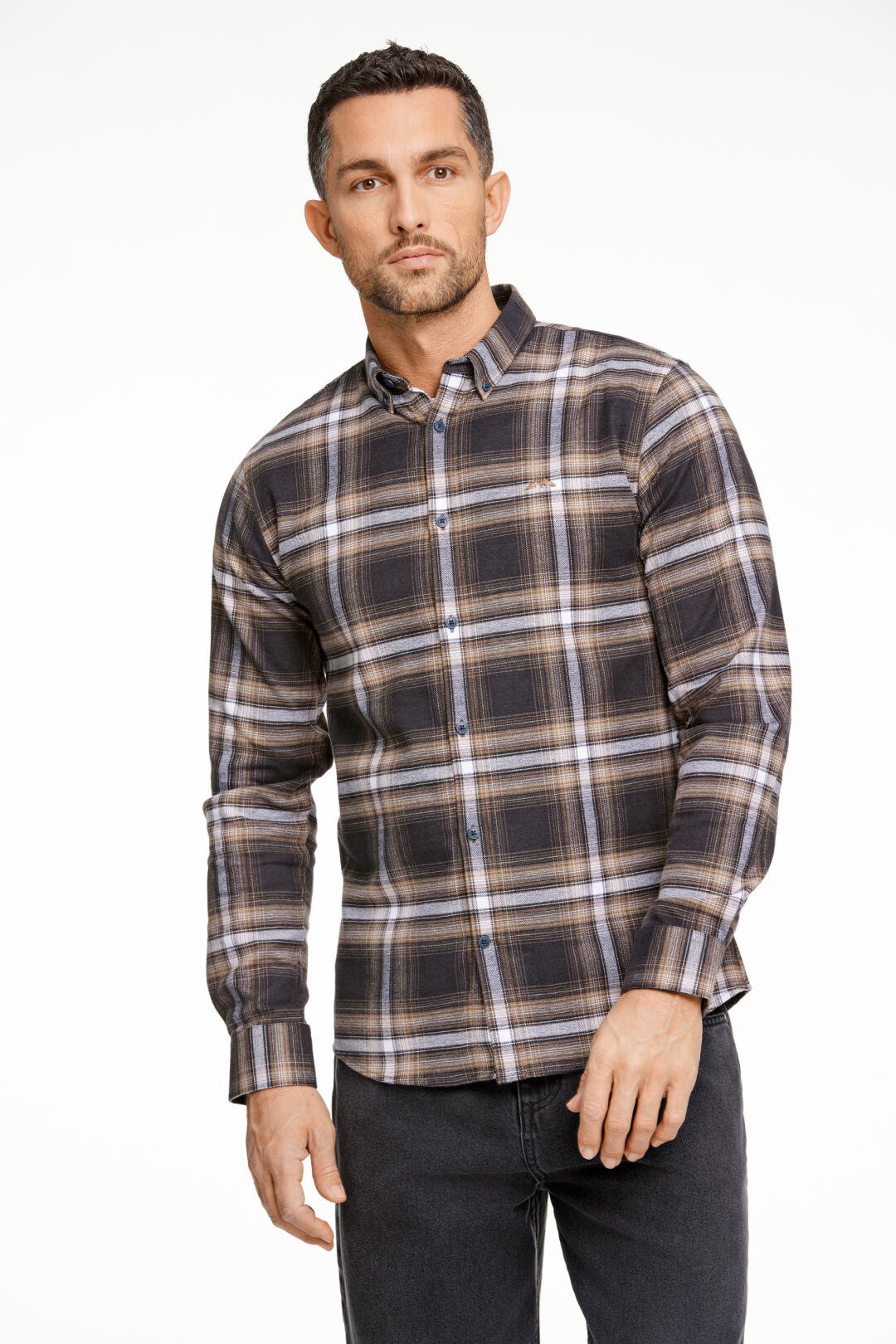 Brushed checked shirt