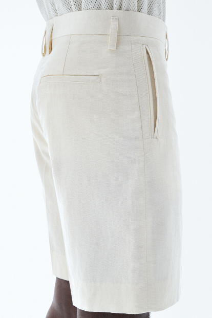 Linen shorts Bone white