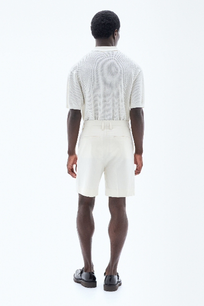 Linen shorts Bone white