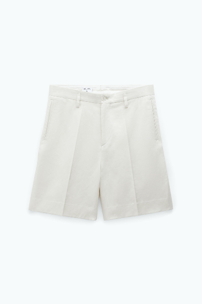 Linen shorts Bone white