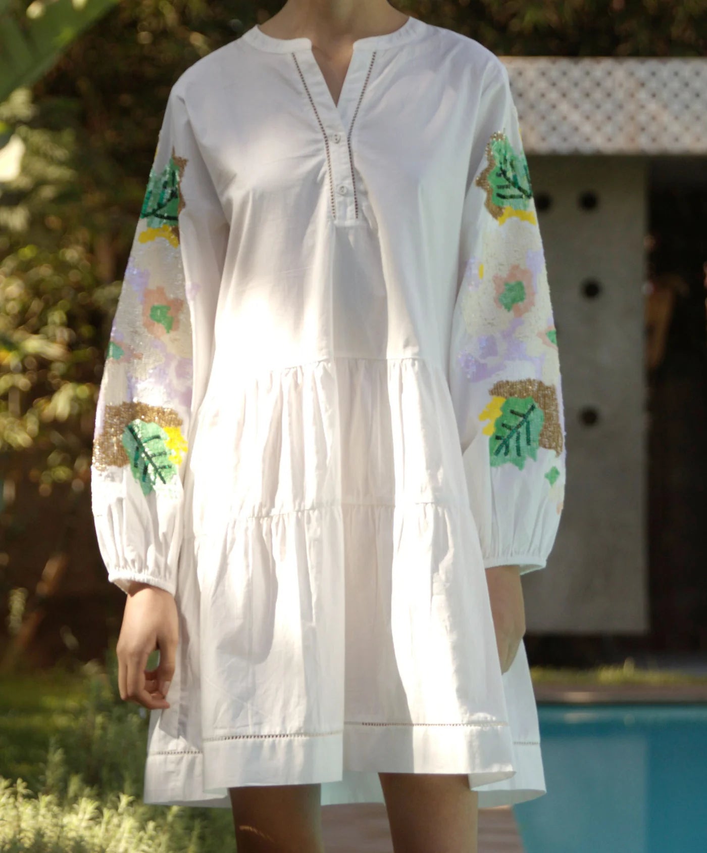 Rose and rose Beech Dress - White