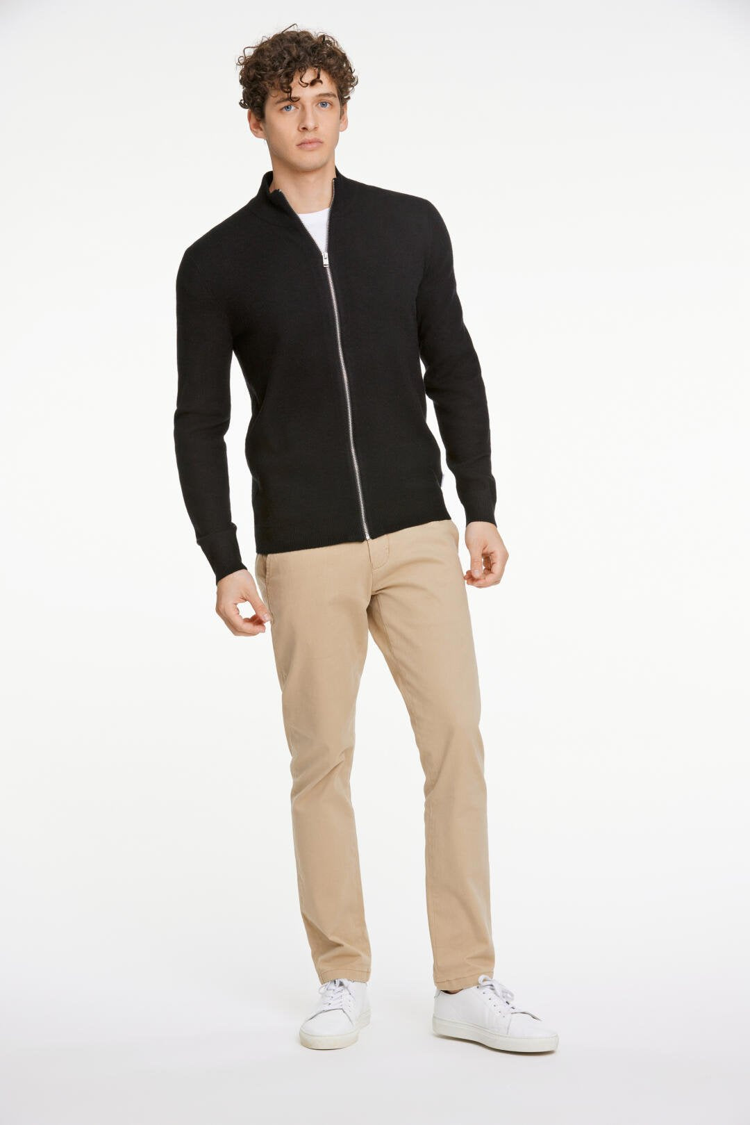 Ecovero zip cardigan black