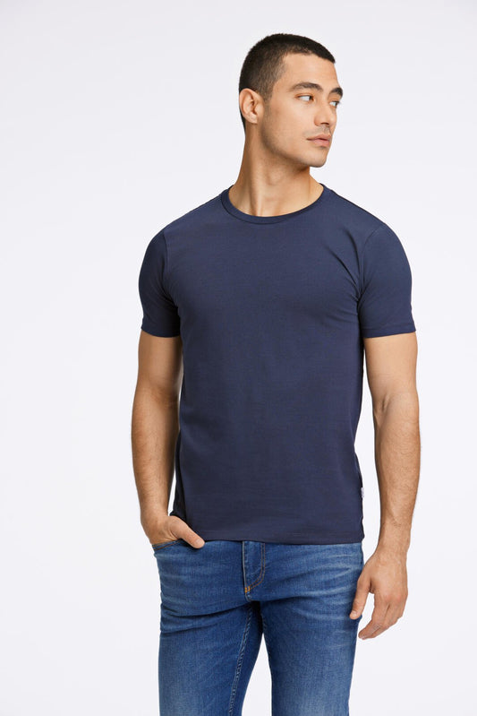 Stretch crew neck Tee Navy