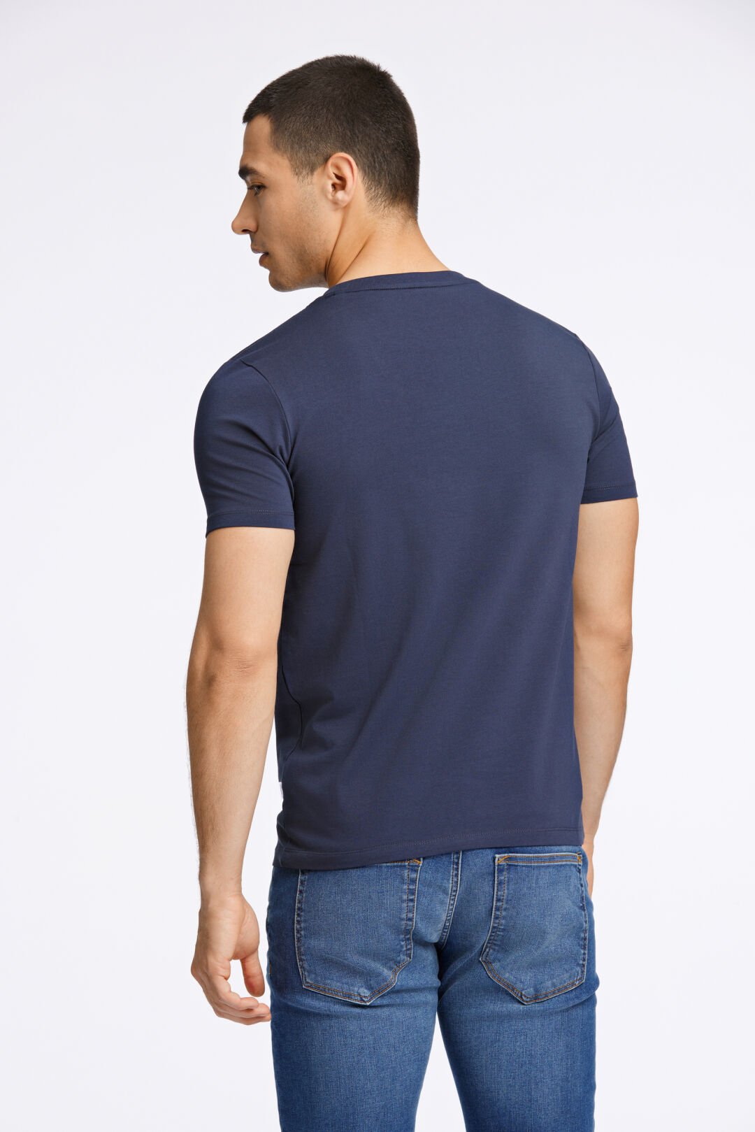 Stretch crew neck Tee Navy