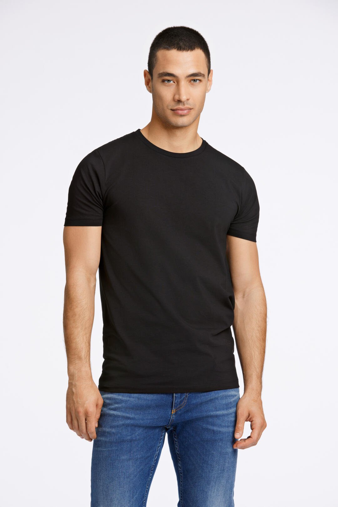 Stretch crew neck Tee black