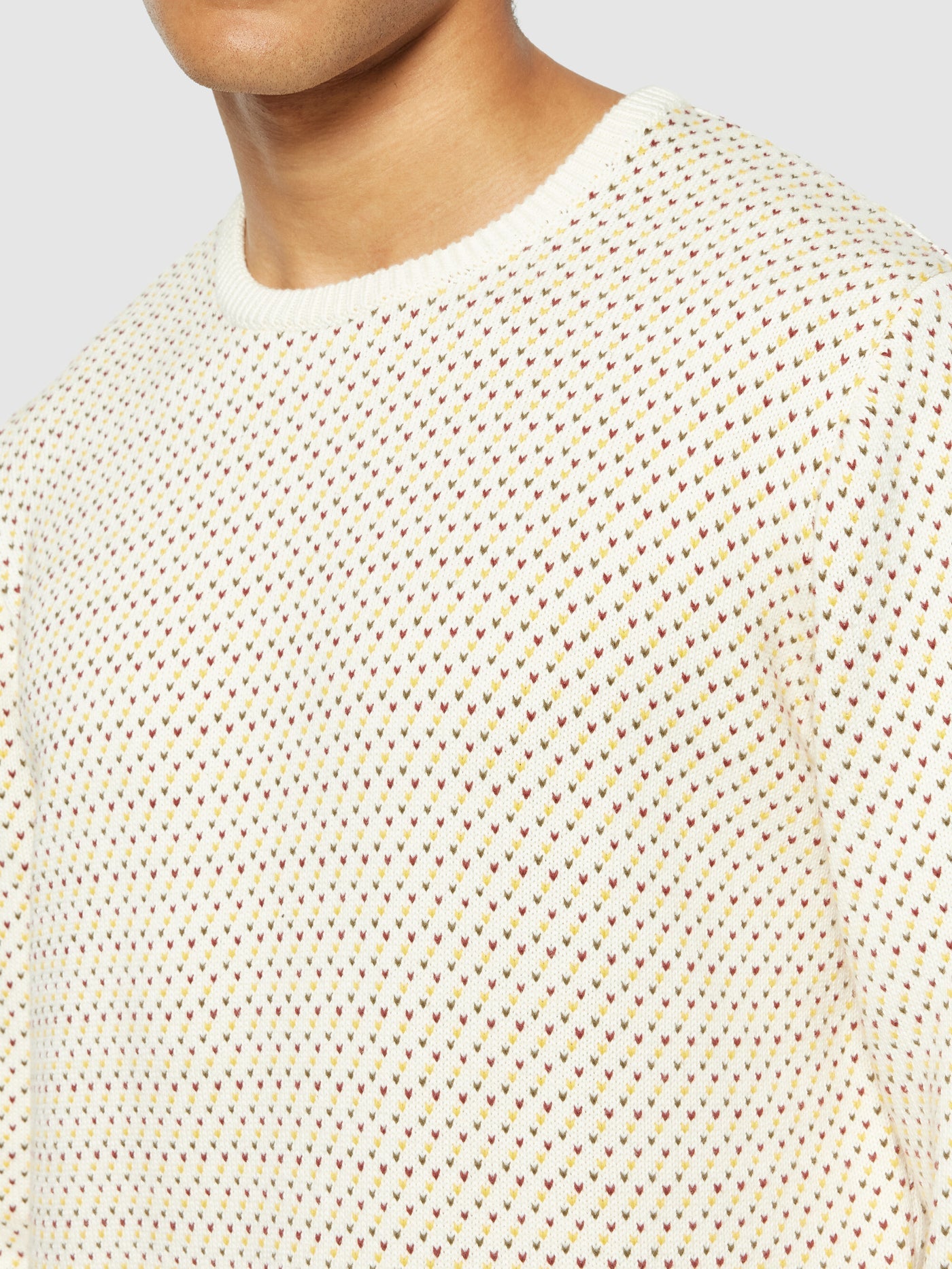 Jacquard crew neck knit