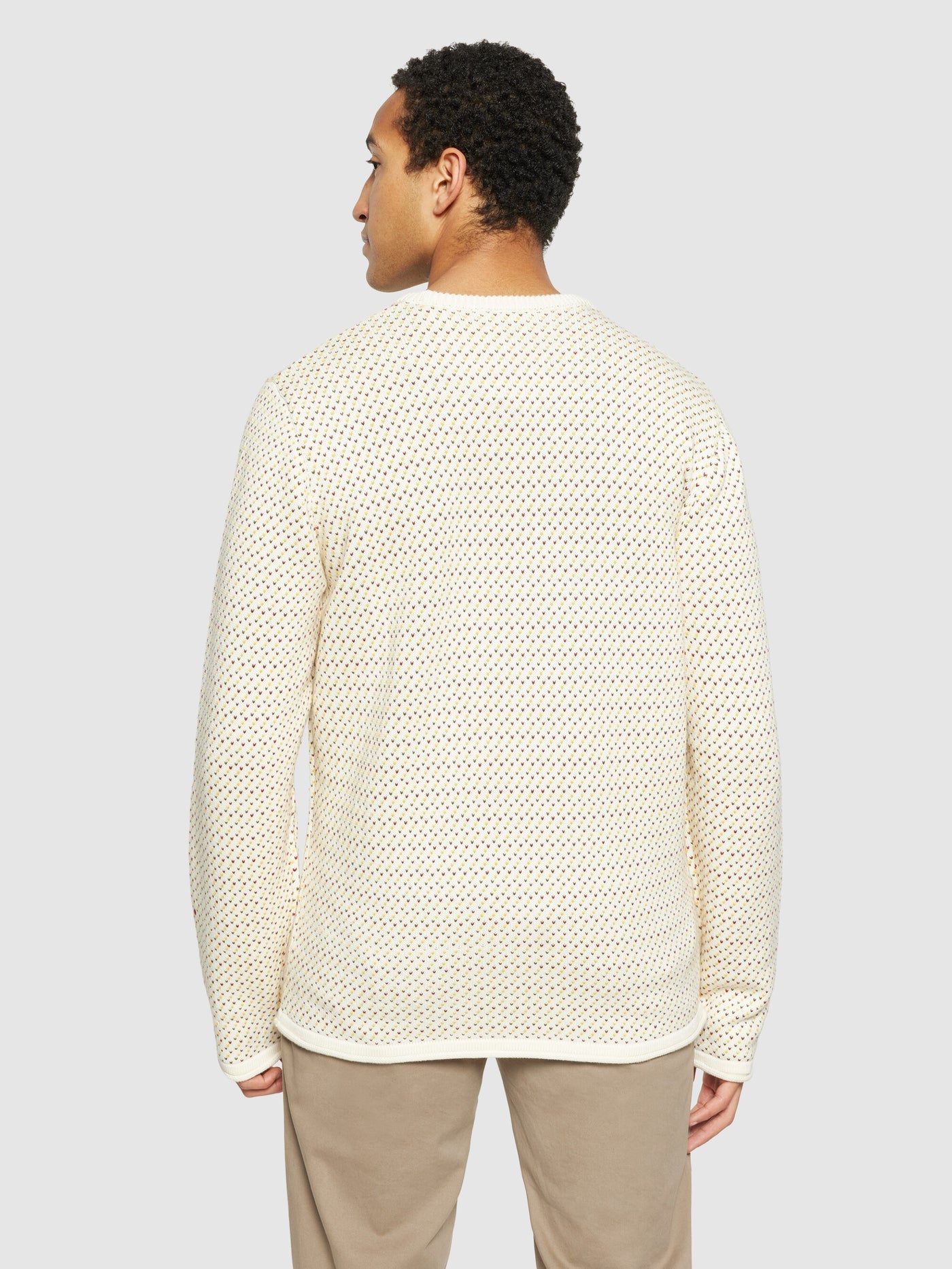 Jacquard crew neck knit