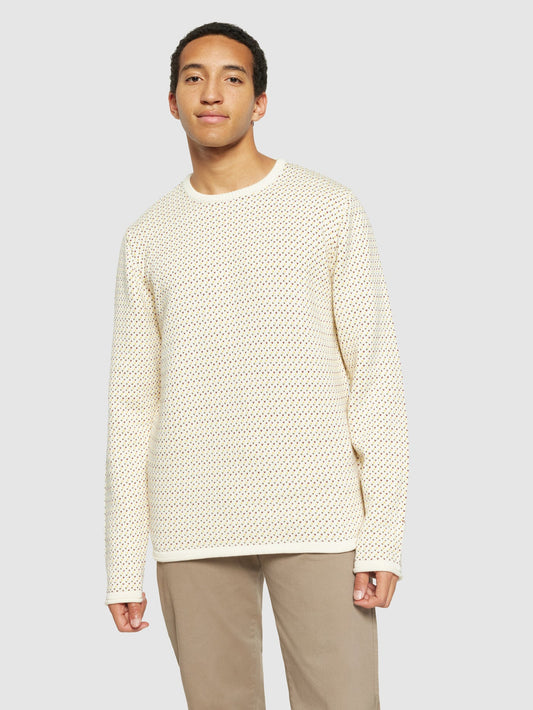 Jacquard crew neck knit