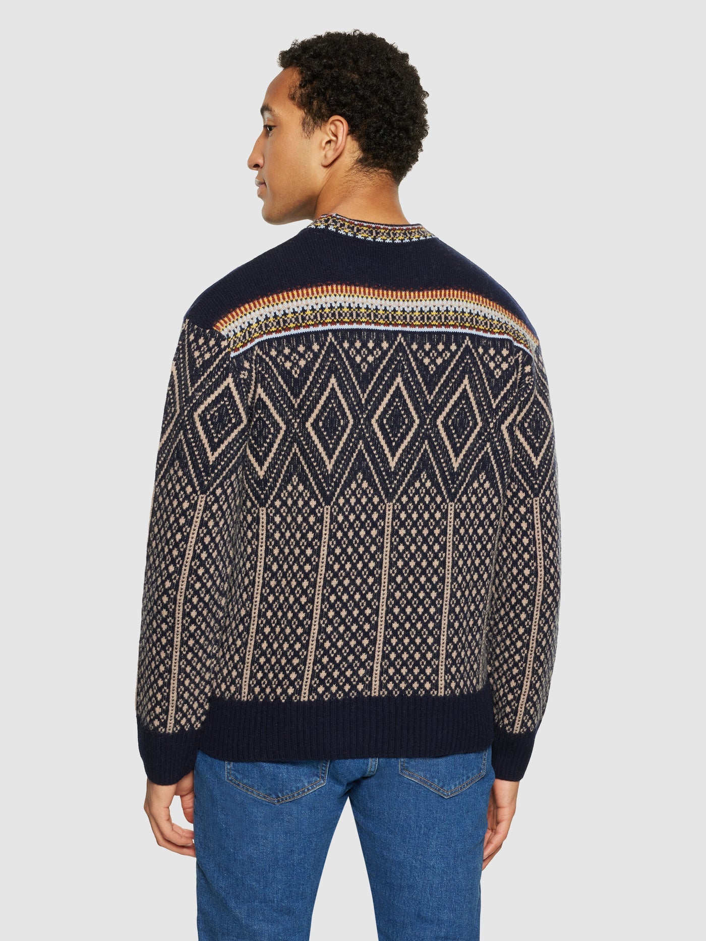 FAIR ISLE CREW NECK LAMBSWOOL KNIT