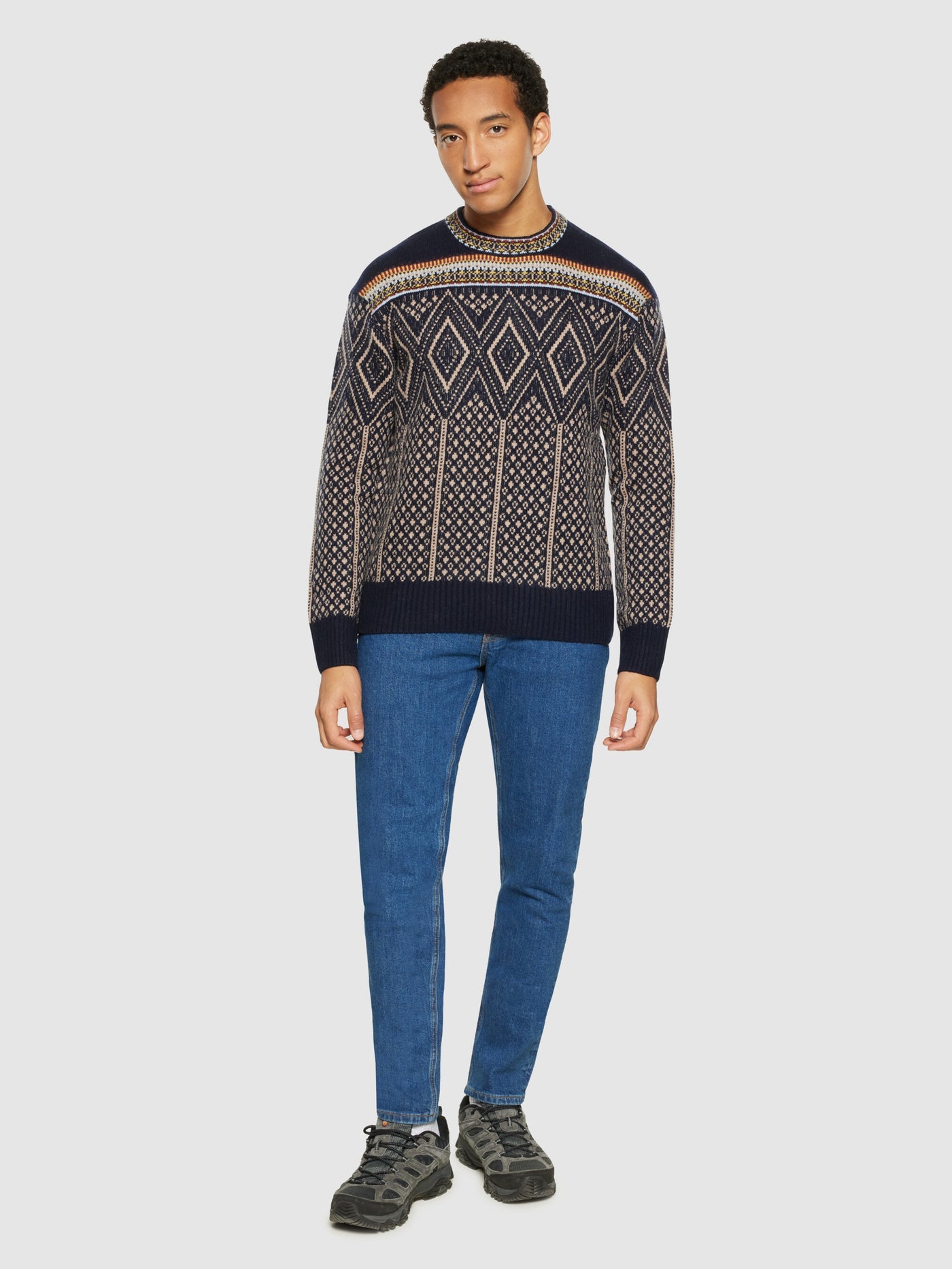 FAIR ISLE CREW NECK LAMBSWOOL KNIT