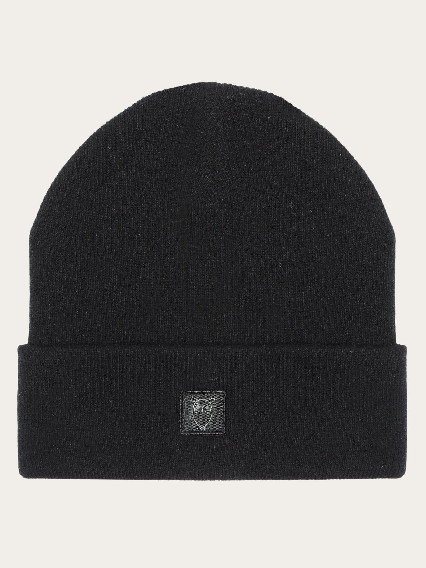 Double layer wool beanie black