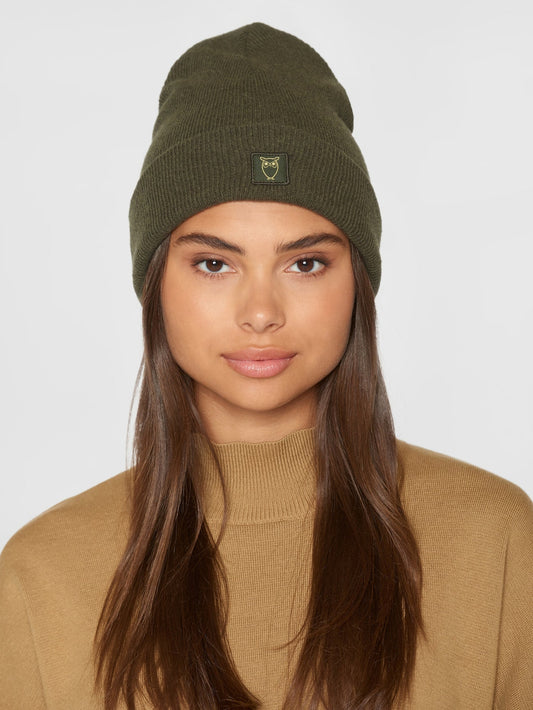 Double layer wool beanie Forrest night