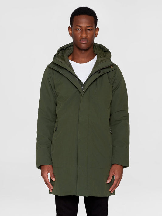 Long soft climate shell jacket forrest night