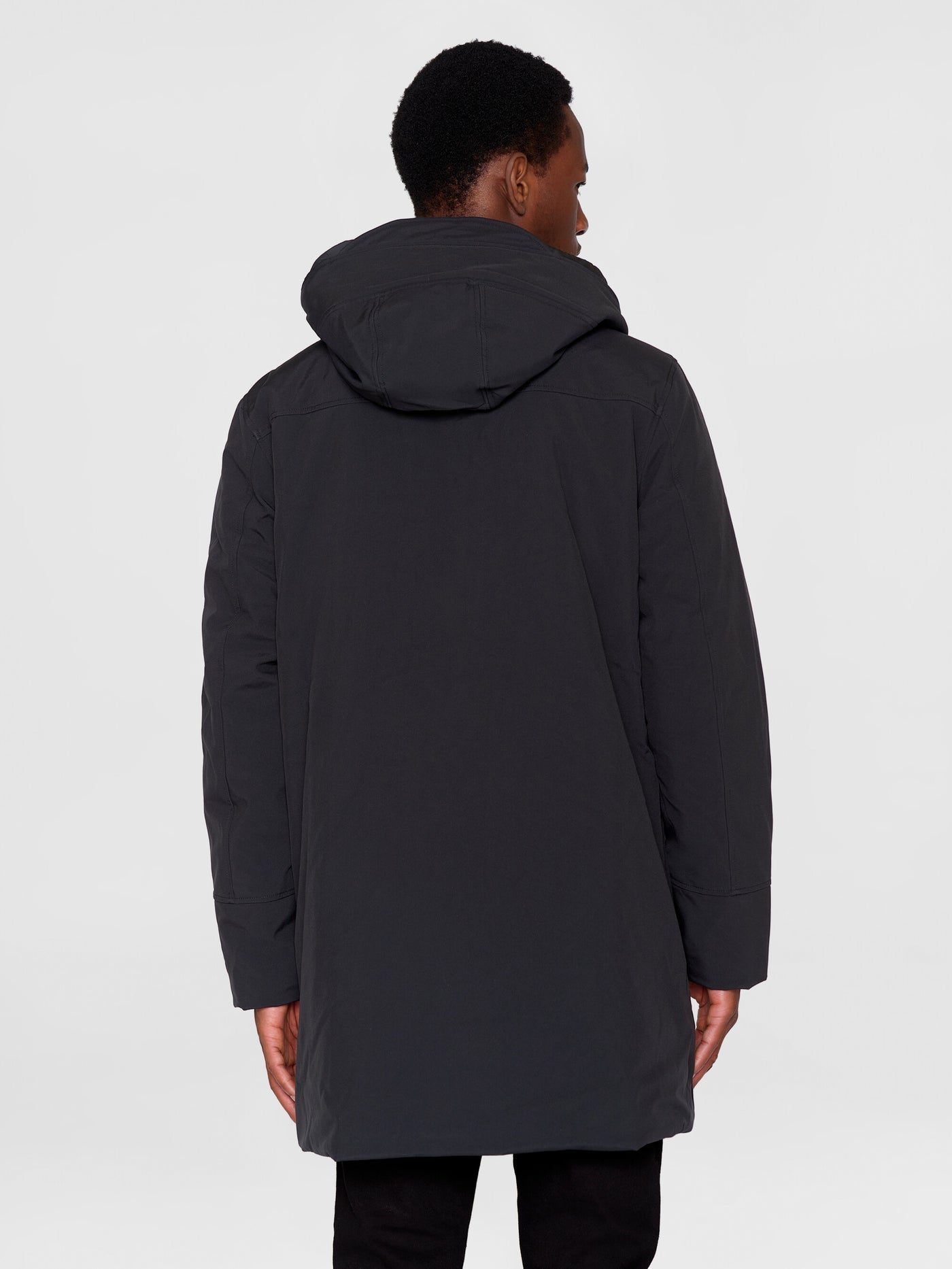 Long soft climate shell jacket black