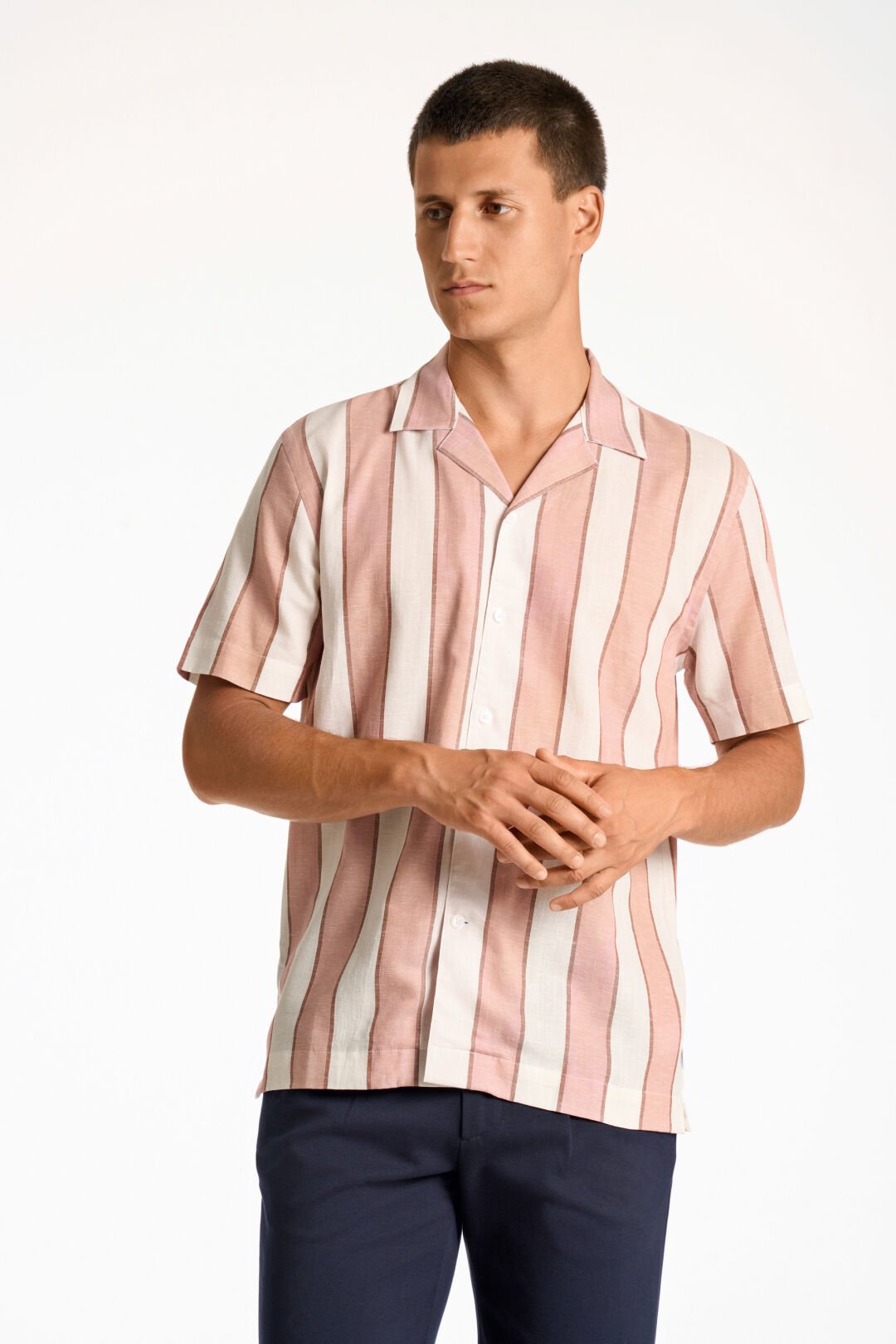 Lindbergh Linneskjorta Dusty rose