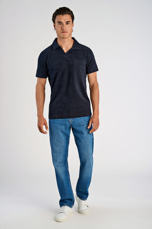 Lindbergh Pikétröja frotté navy