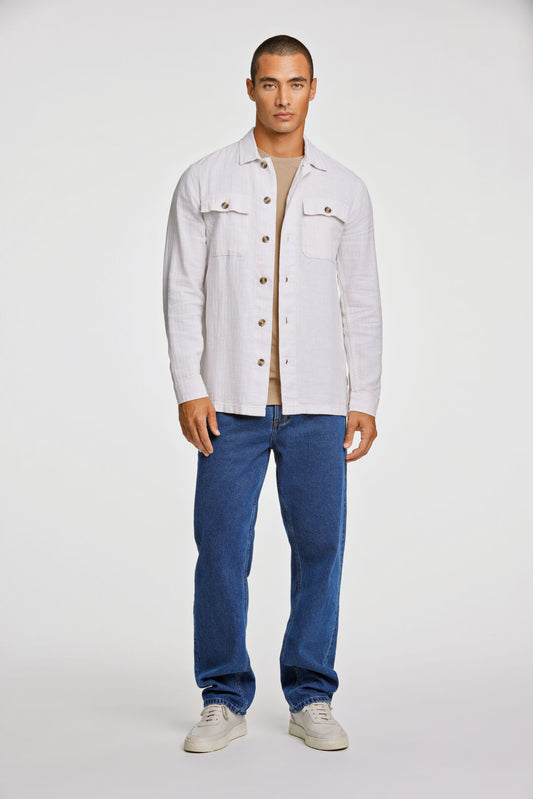 Lindbergh Linne Overshirt Vit