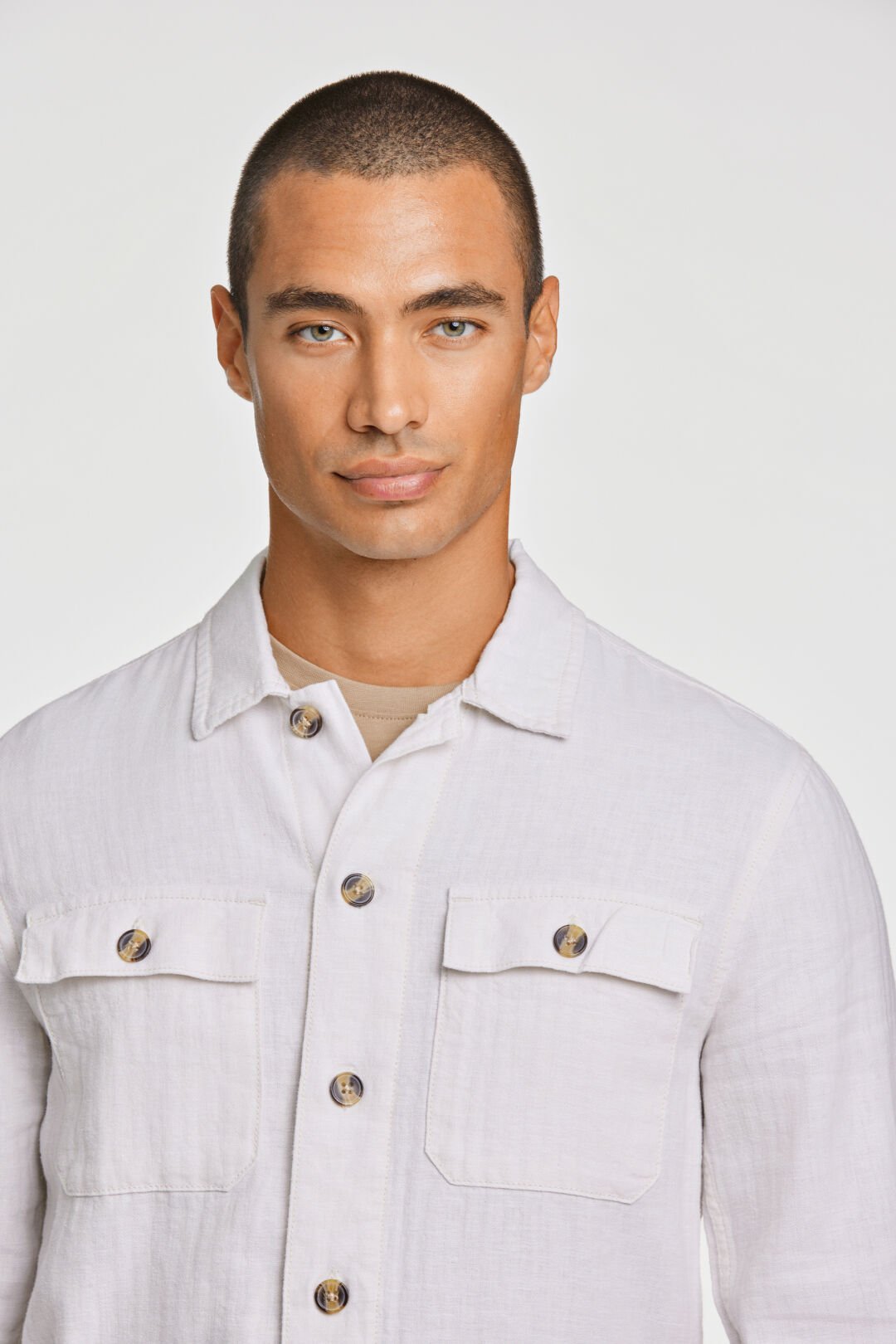 Lindbergh Linne Overshirt Vit