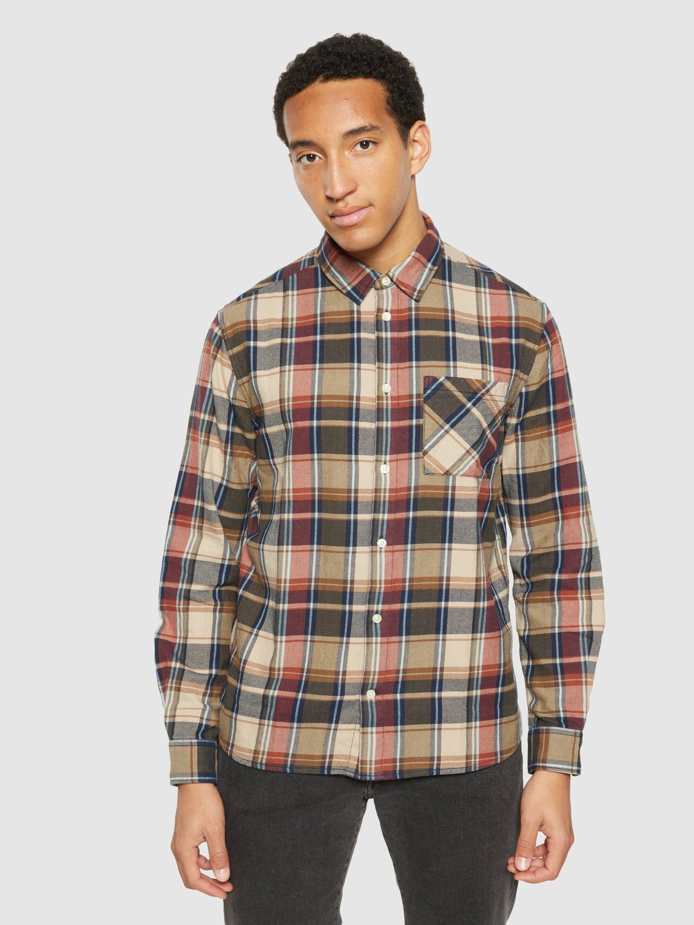 Regular light flannel checkered shirt