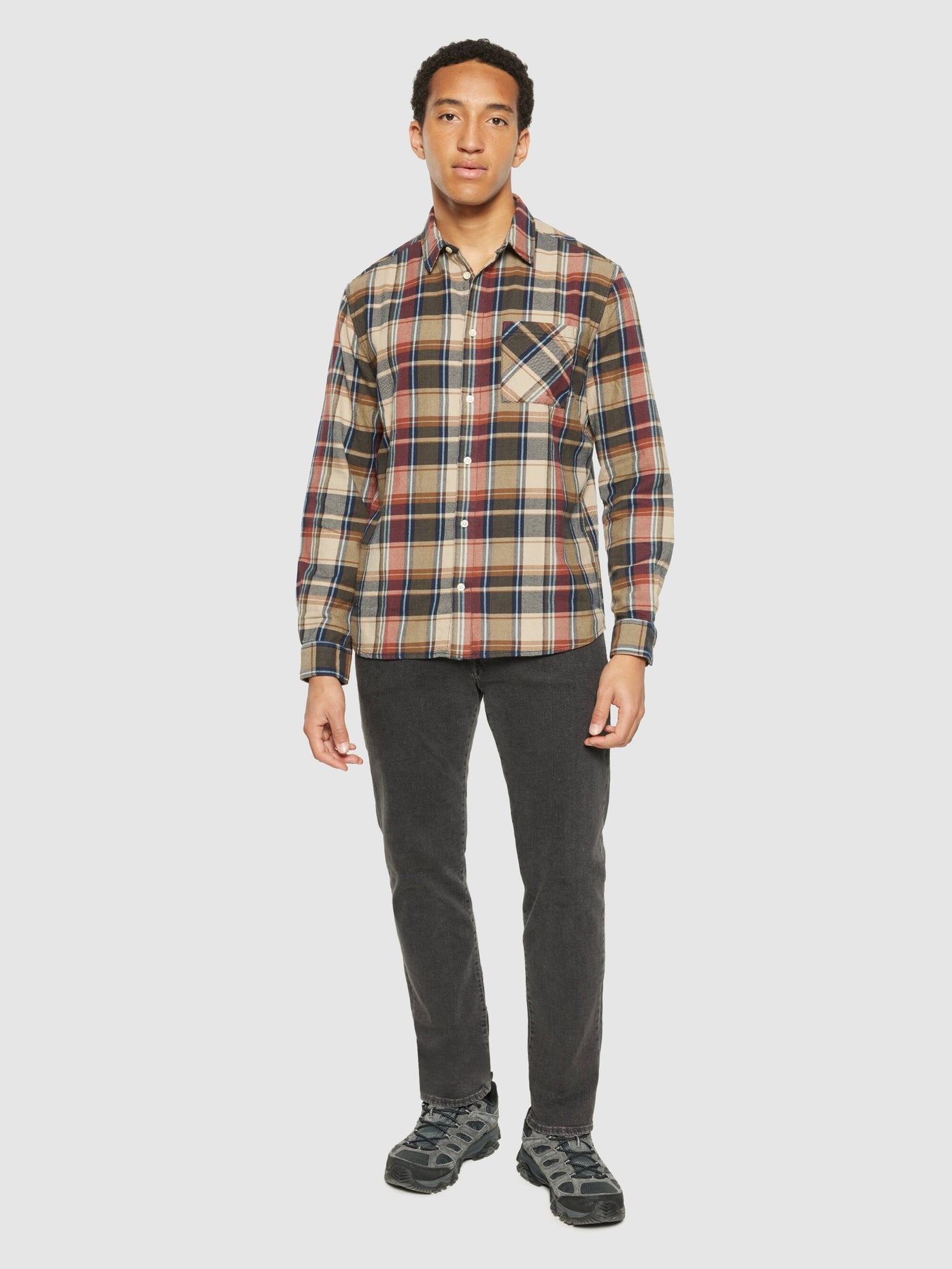 Regular light flannel checkered shirt