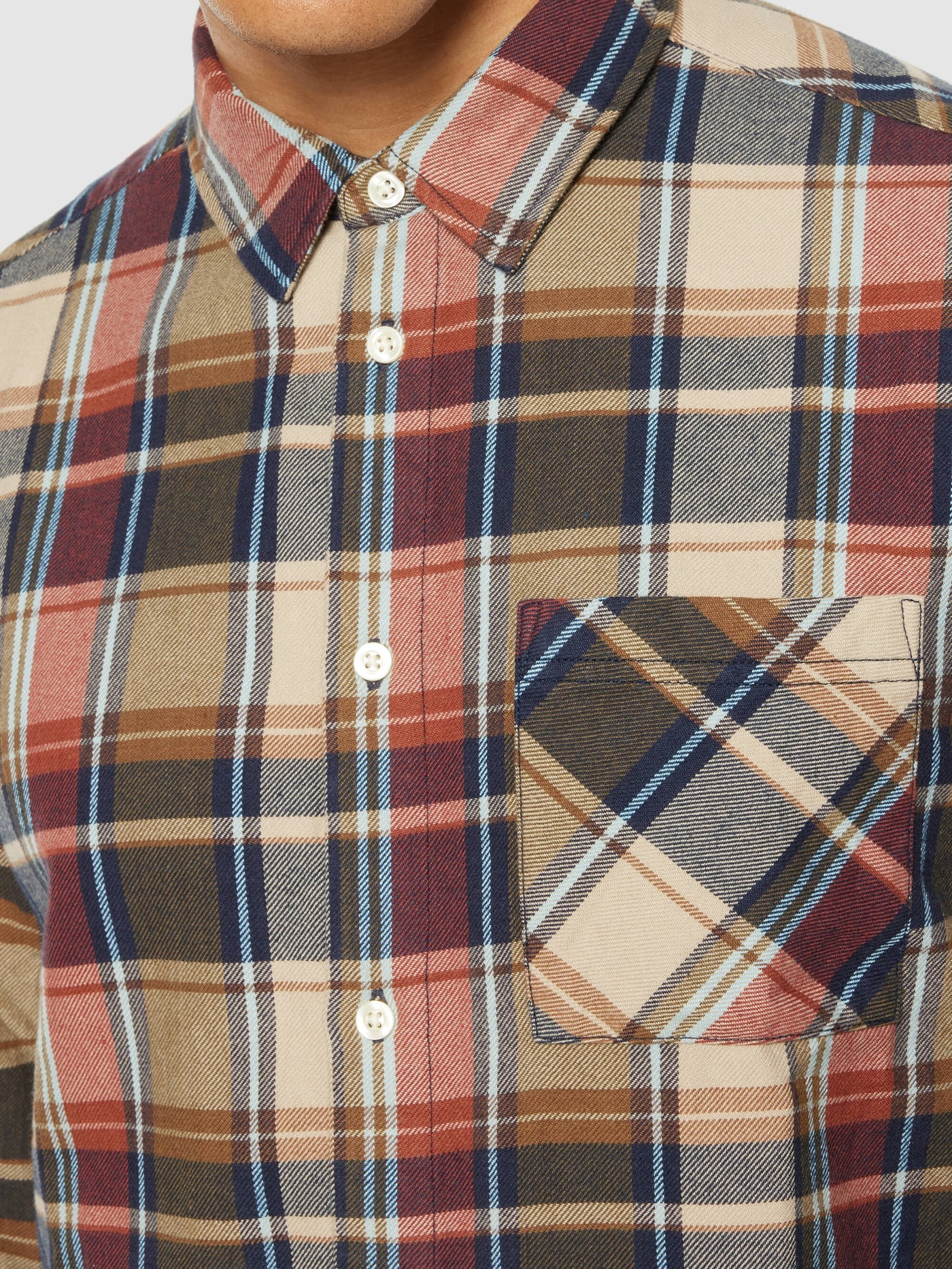 Regular light flannel checkered shirt