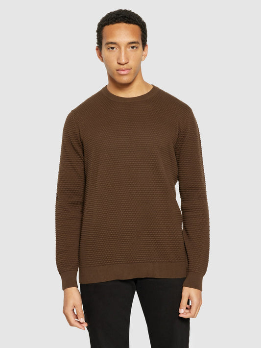 Vagn bubble knit crew neck Brown