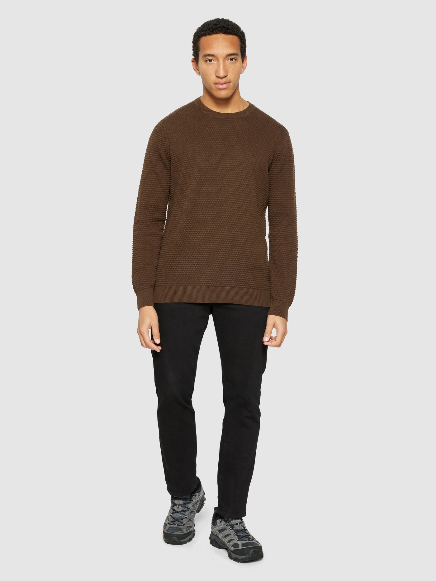 Vagn bubble knit crew neck Brown