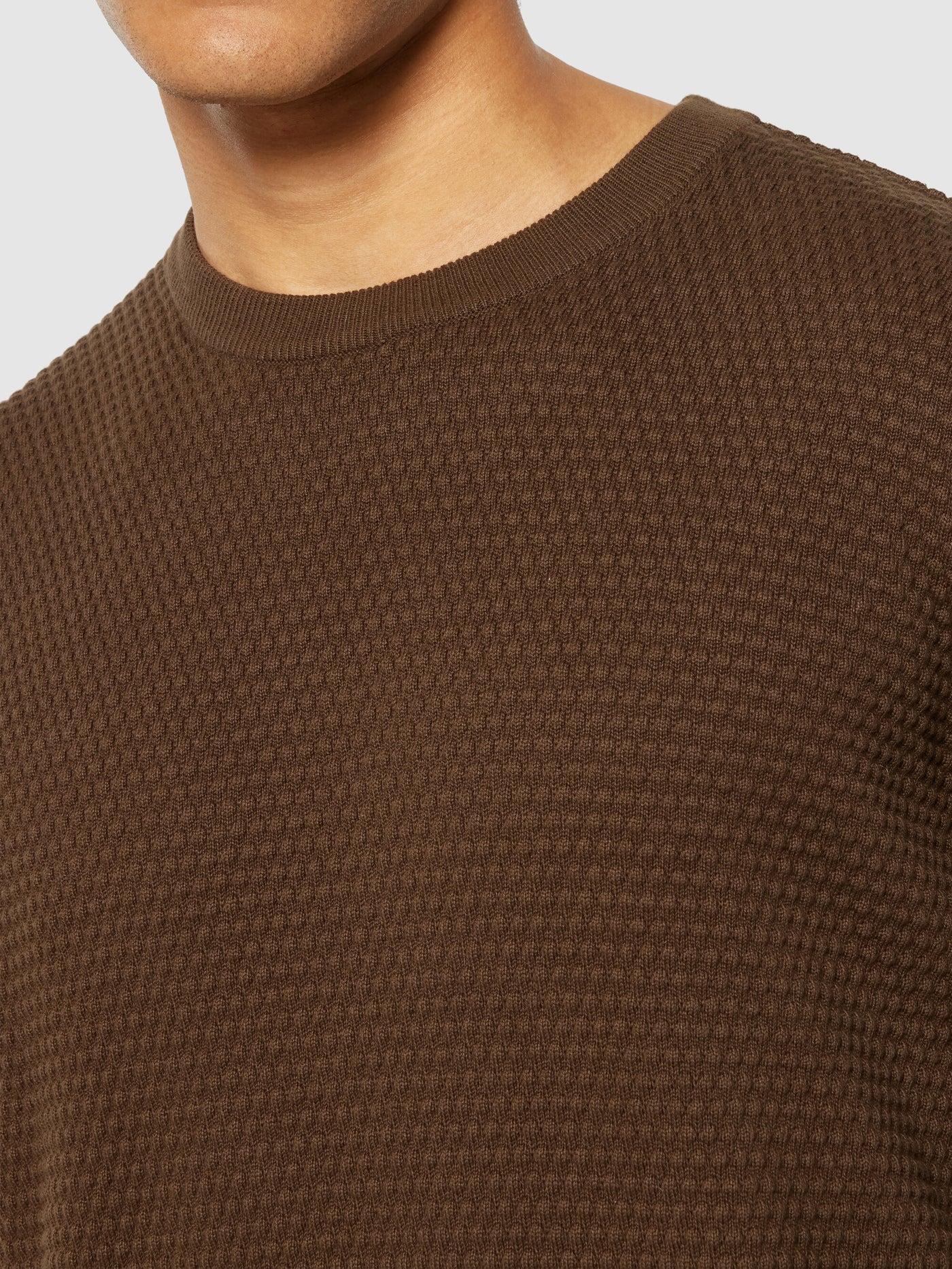 Vagn bubble knit crew neck Brown