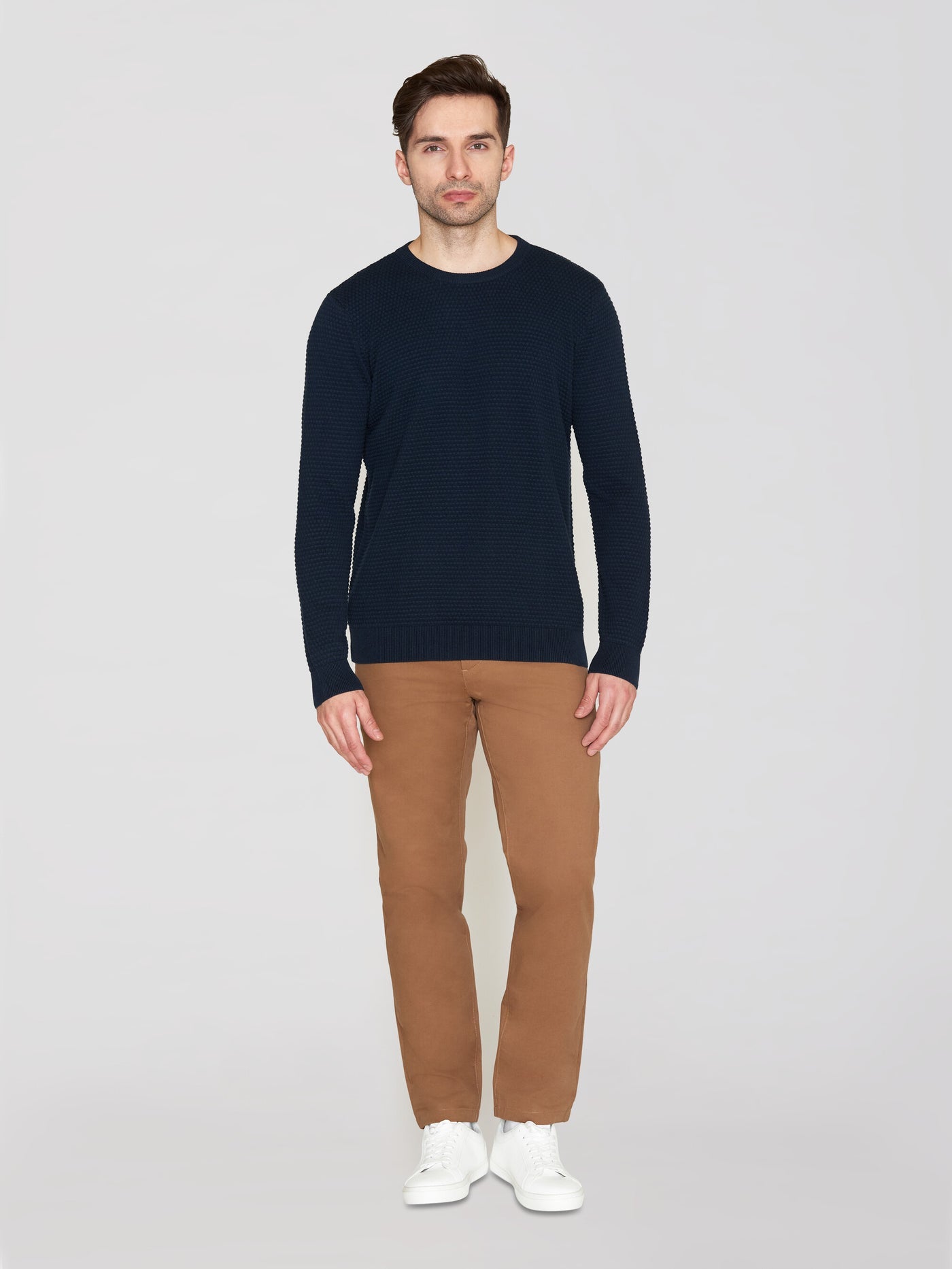 Vagn bubble knit crew neck Navy