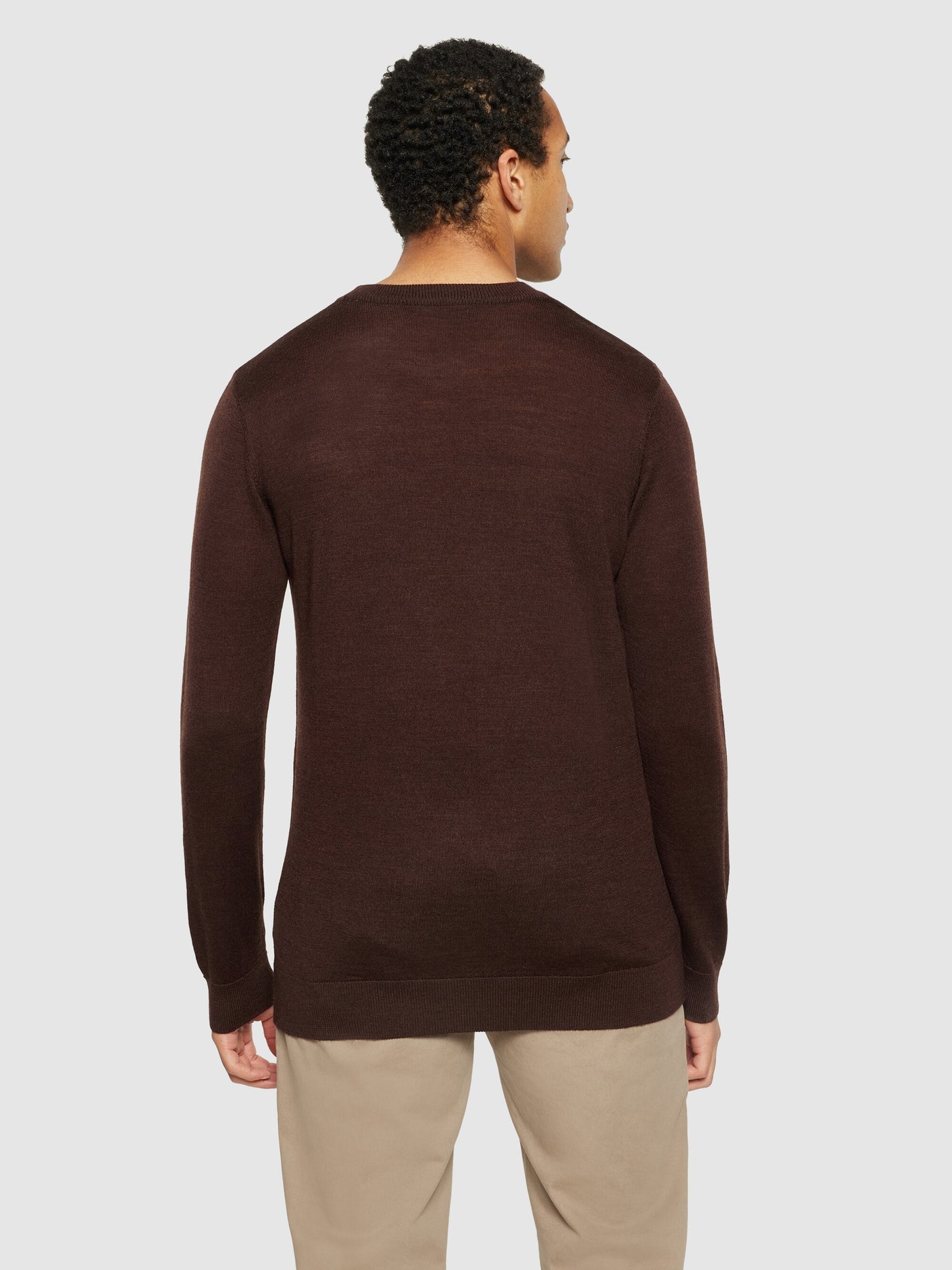 REGULAR MERINO KNIT CREW NECK Brown