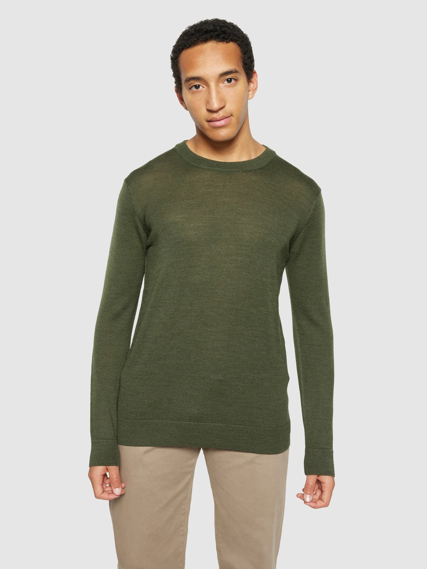 REGULAR MERINO KNIT CREW NECK Forrest Night