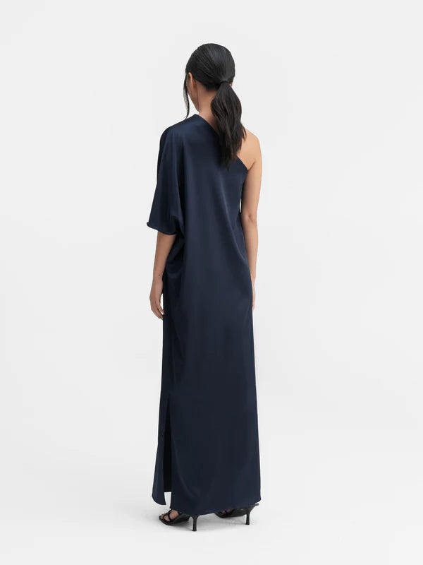 Ella satin dress midnight blue