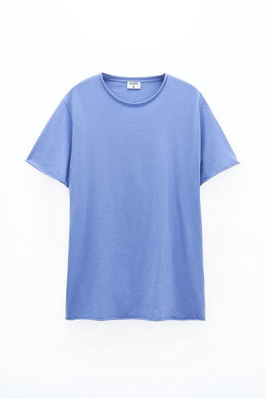 Roll neck Tee coral blue