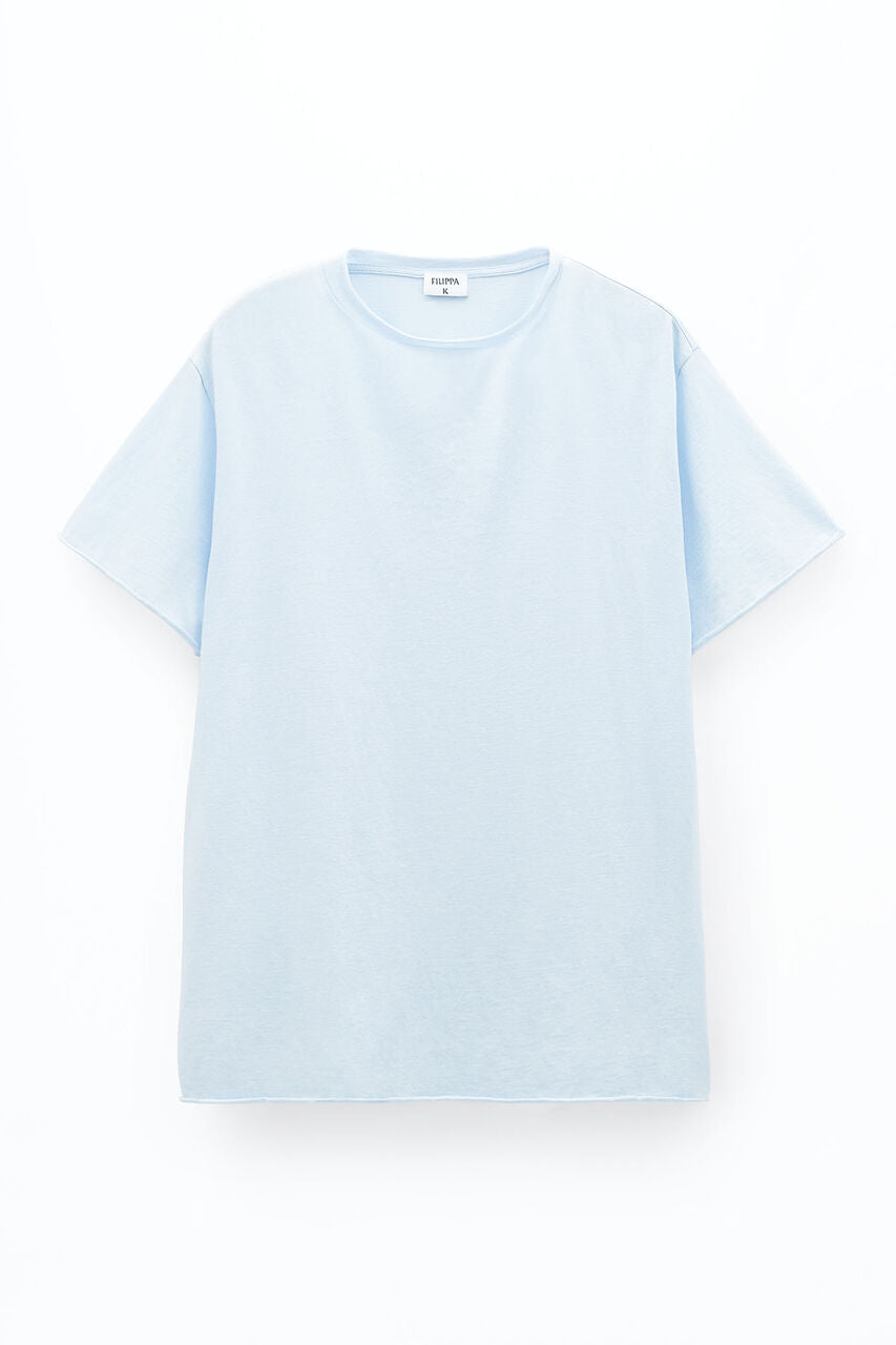 Roll neck Tee pastel blue