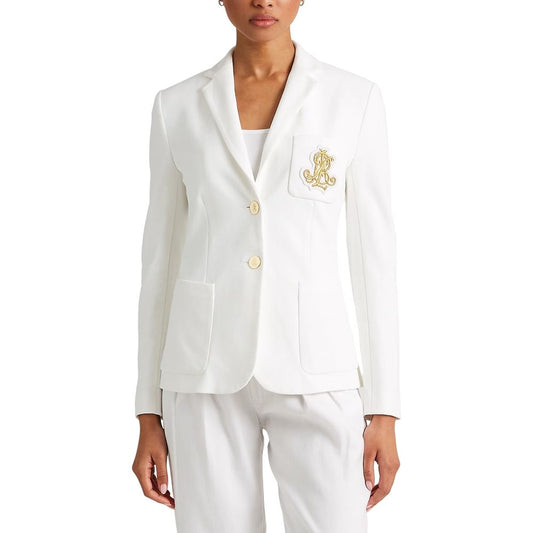 Pique lined blazer white