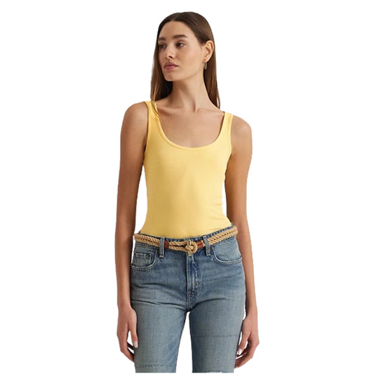 Ribbed tank top yellow