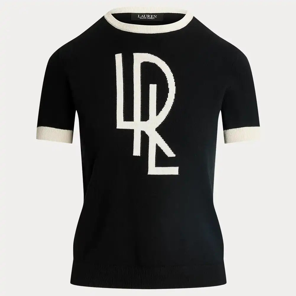 LRL Short sleeve knit black and white