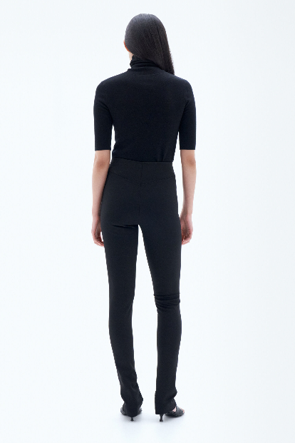 High waist jersey trousers