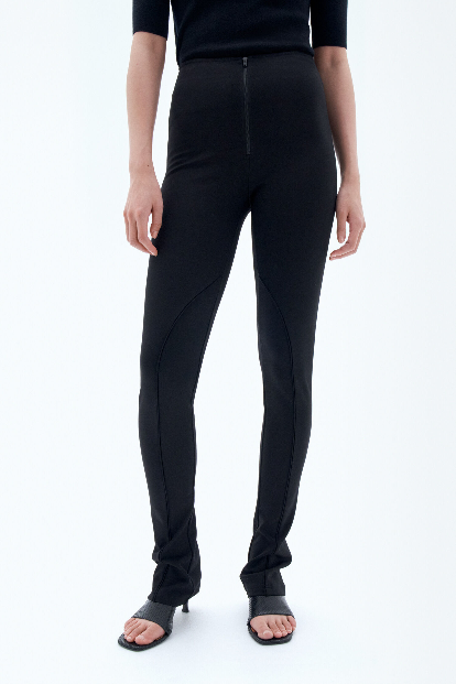 High waist jersey trousers