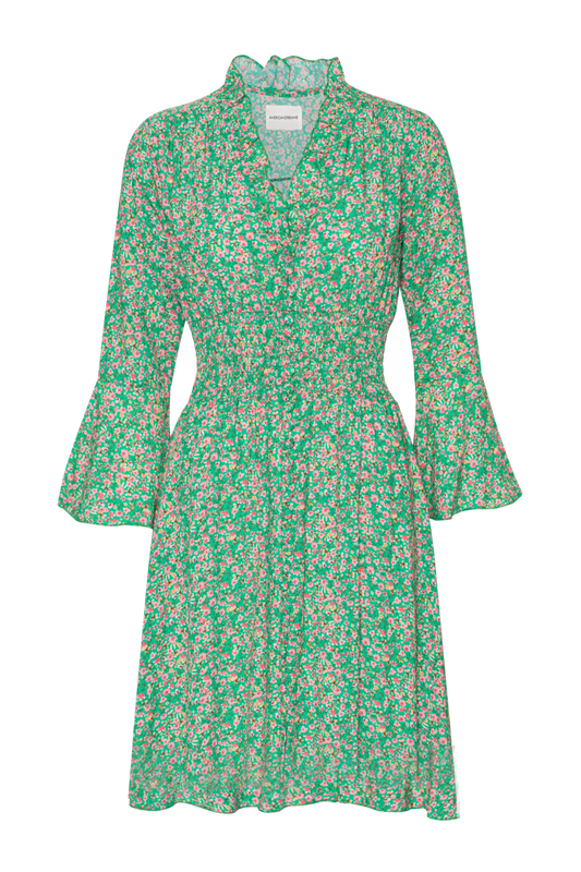 Sally short dress green flower