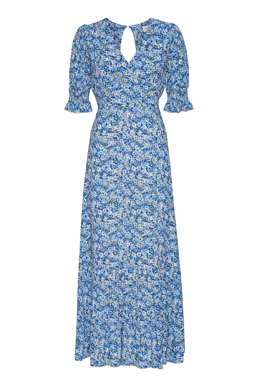 Koko Dress Long Open Back blue flowers