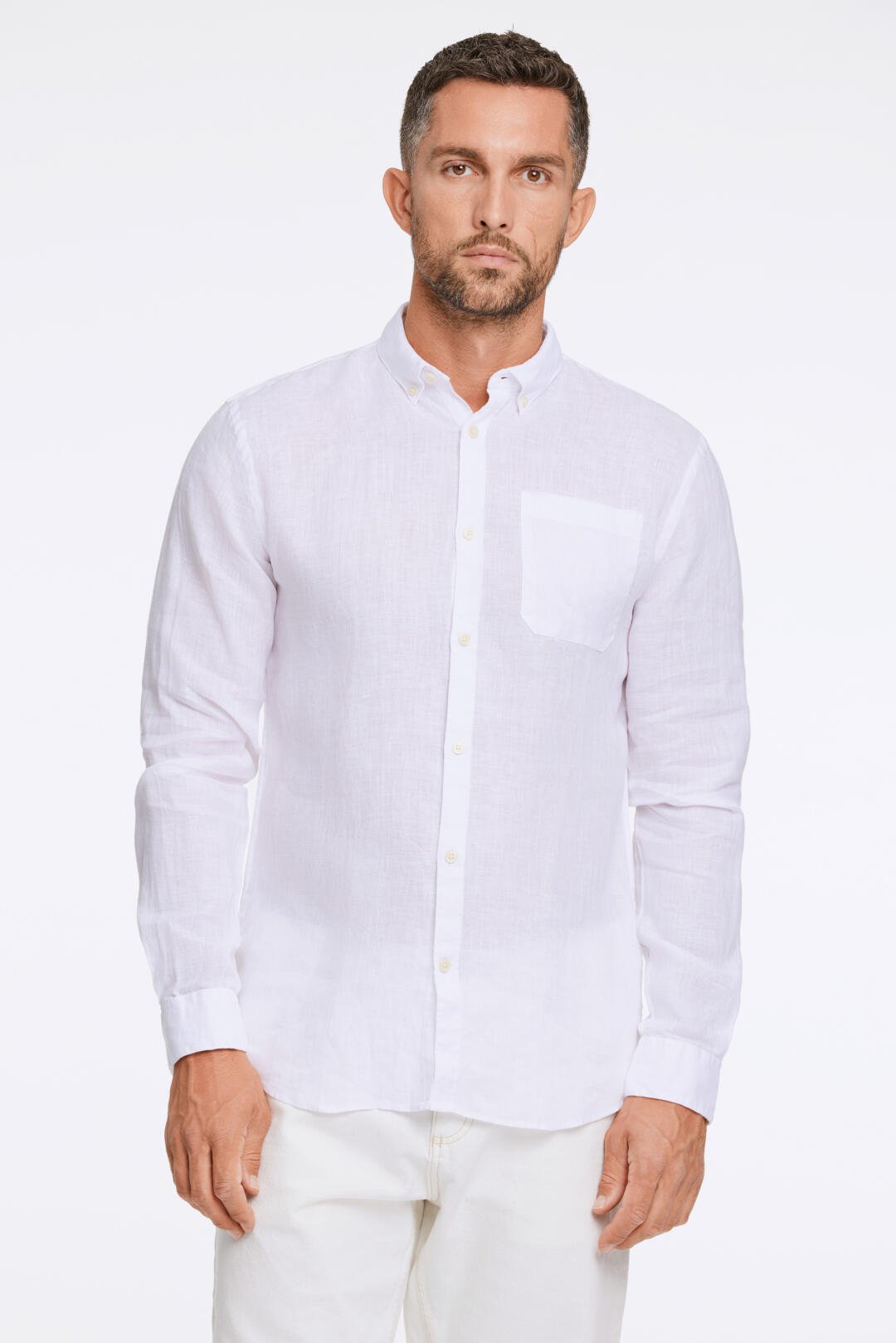 Linneskjorta vit Relaxed Fit