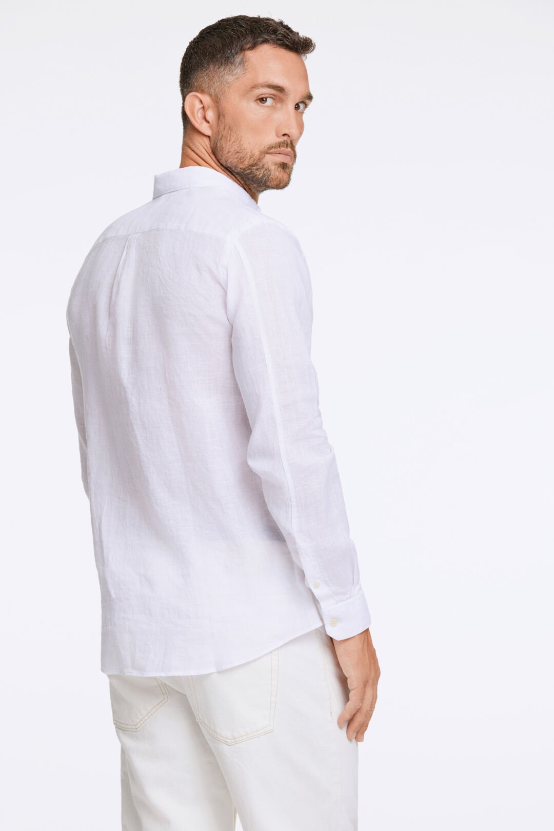 Linneskjorta vit Relaxed Fit