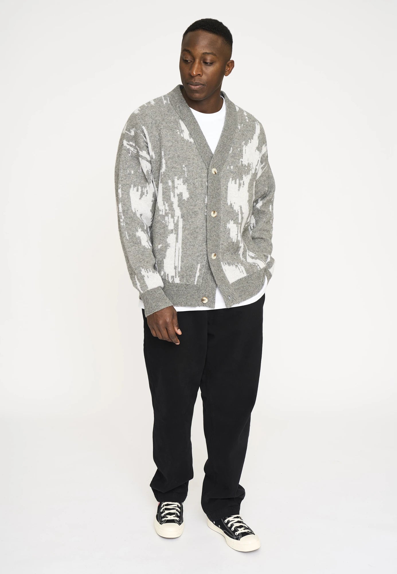 Cardigan "Jack" | Wool | Gray/White