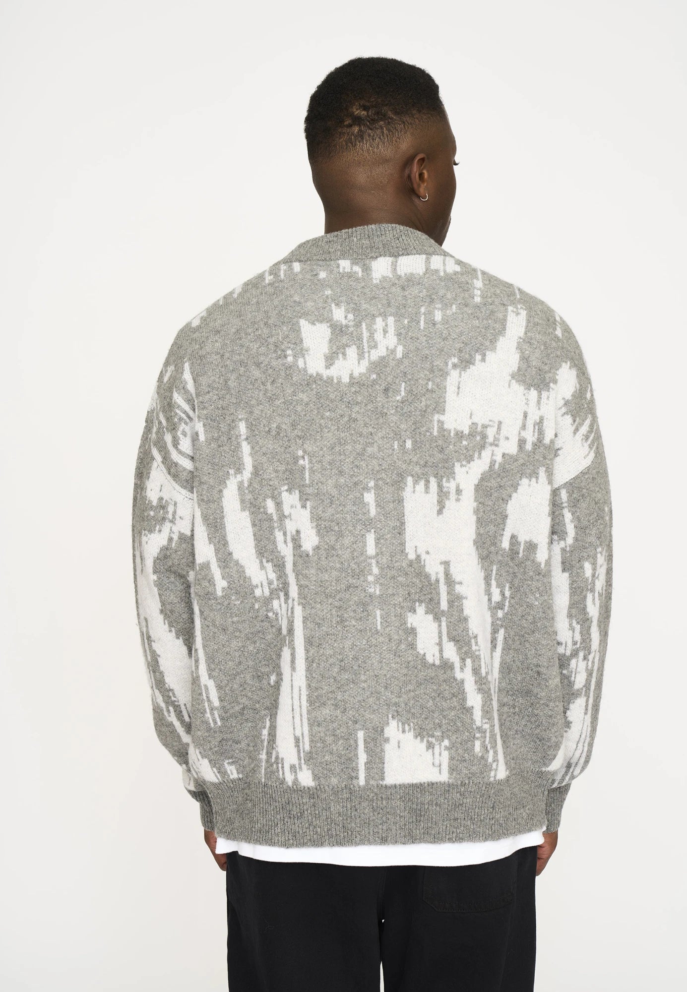 Cardigan "Jack" | Wool | Gray/White