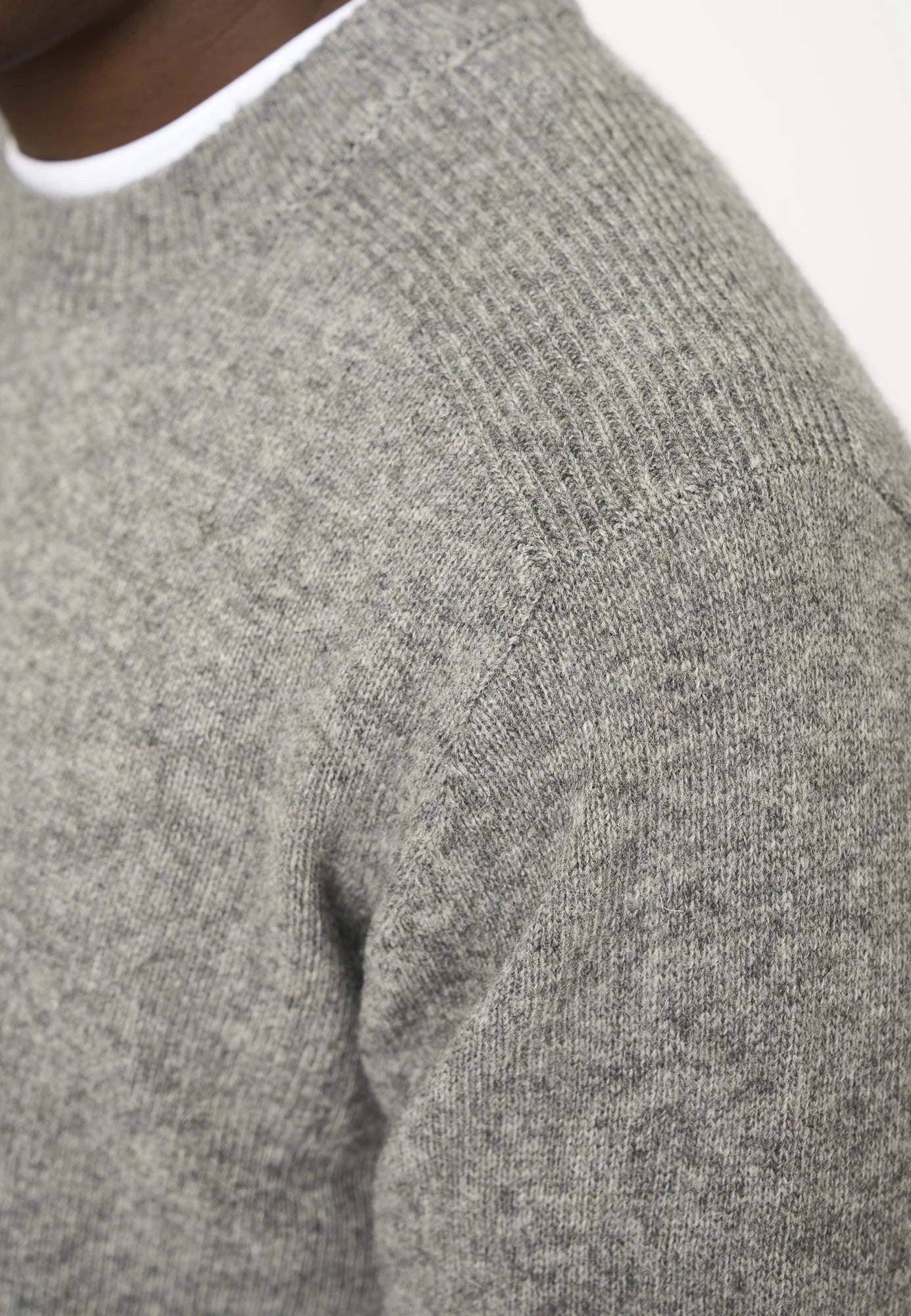 Knitted Pullover 'Lean' | Wool | Gray Melange