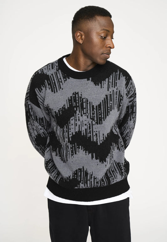 Pullover "Mick" | Wool | Black/Gray