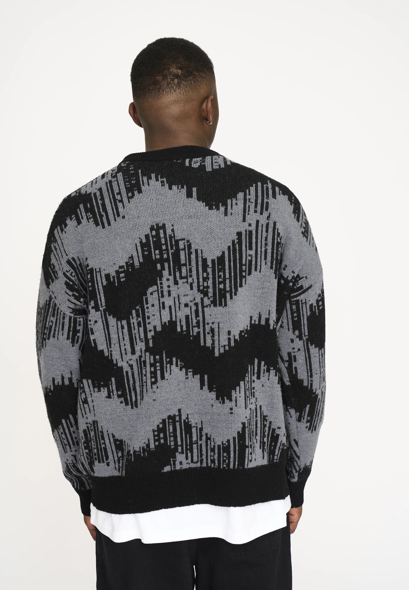 Pullover "Mick" | Wool | Black/Gray