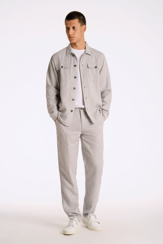 Overshirt i Cotton Linen Grey